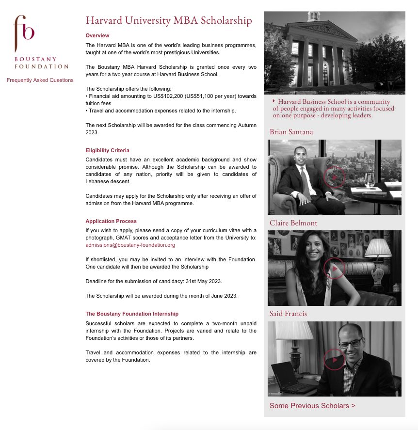 Beca Boustany MBA Universidad de Hardvard 2023