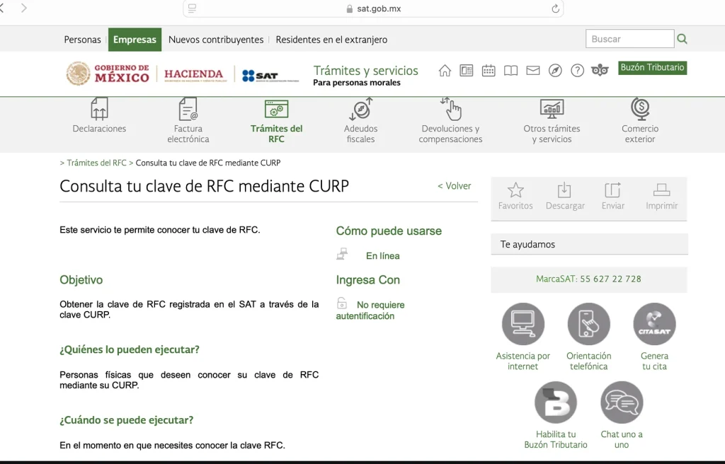 pagina oficial del SAT
