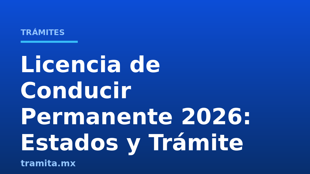 Licencia de Conducir Permanente 2026: Estados y Trámite