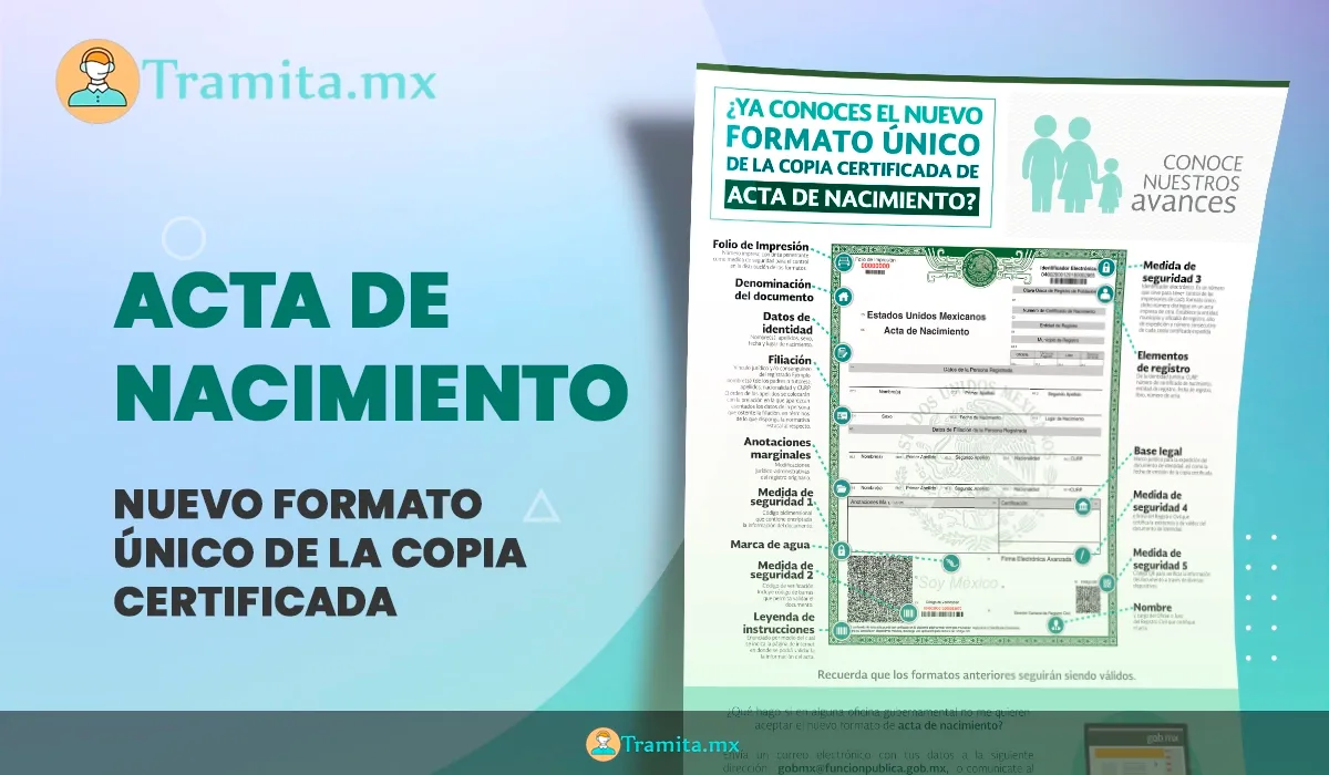 Nuevo formato único de la copia certificada del acta de nacimiento