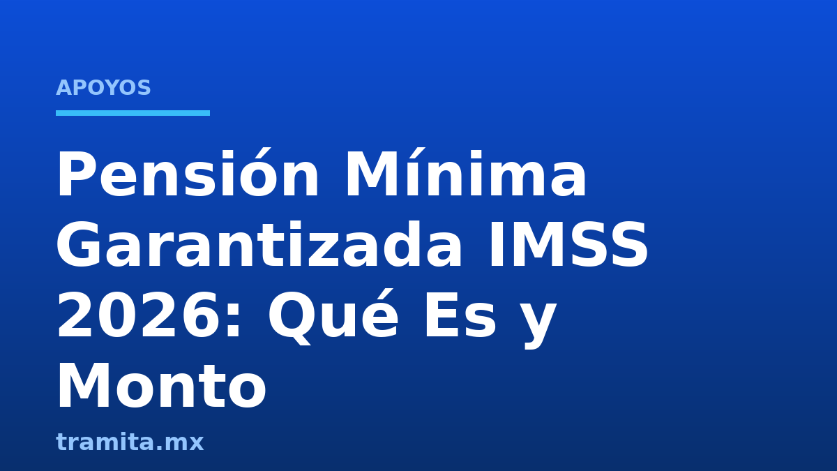 Pensión Mínima Garantizada IMSS 2026: Qué Es y Monto
